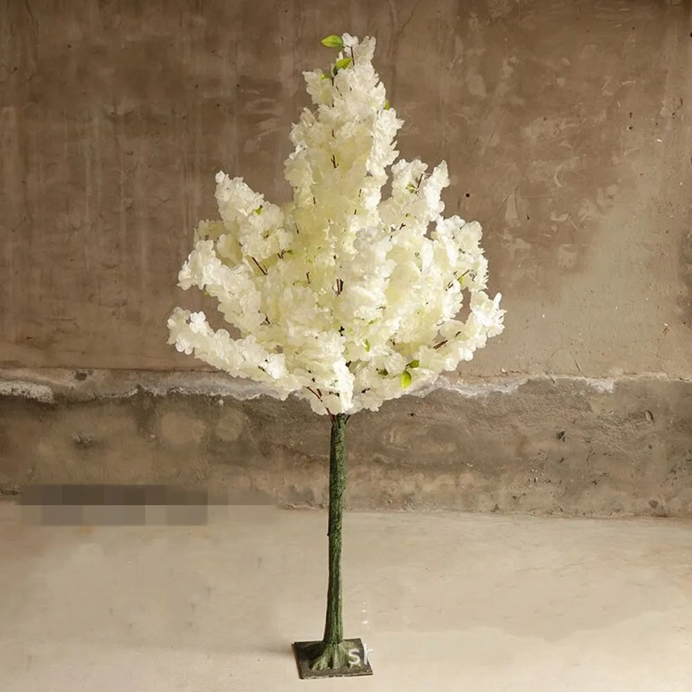 1.5 متر 5ft ارتفاع الأبيض الكرز زهر شجرة الاستشفار محاكاة الكرز زهرة شجرة ل حفل زفاف المركزية المركزية