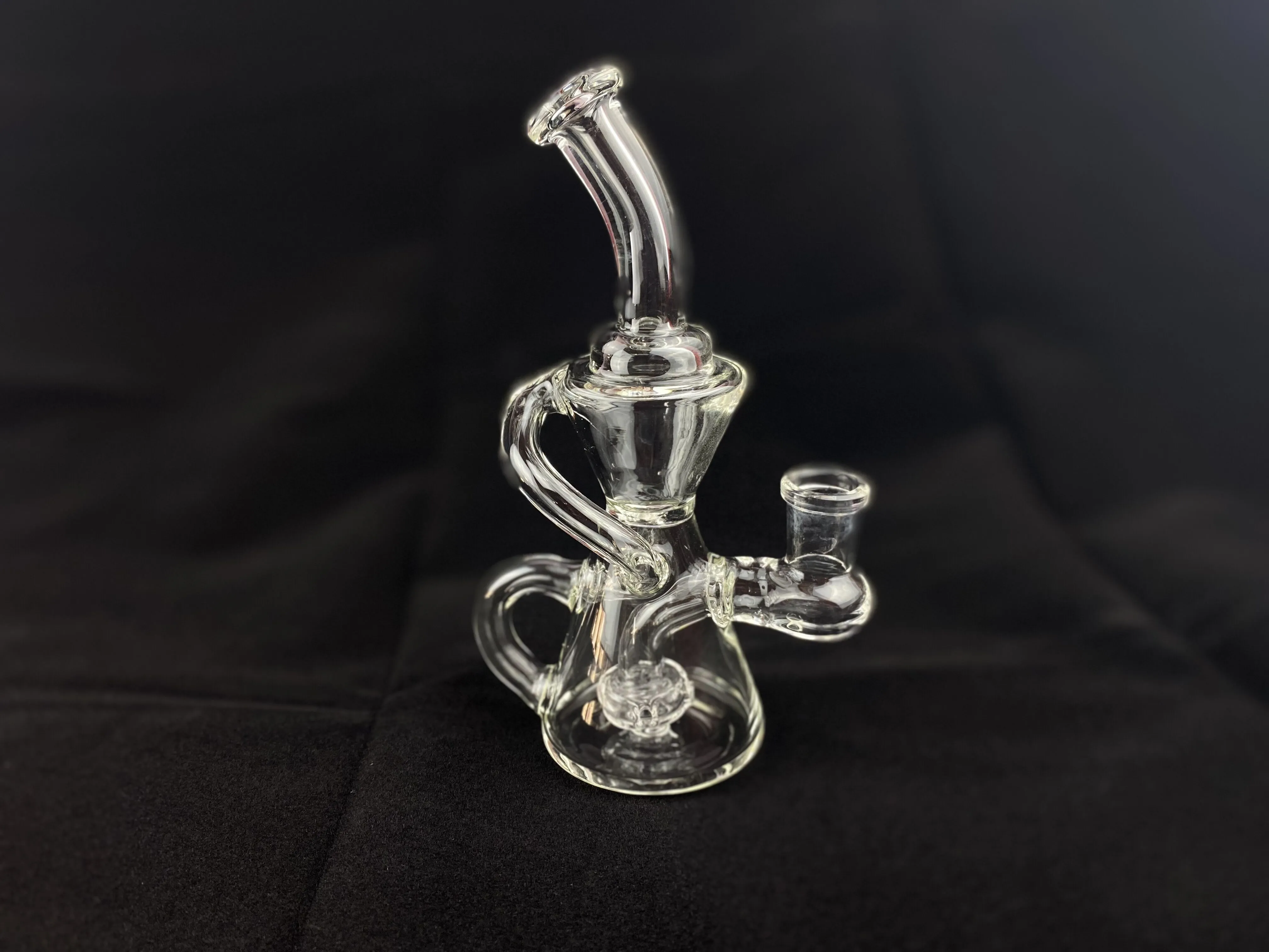 Rökrör, jättefint 8 tum högt glas, Recycler Bong glas hantverk 14 mm skål