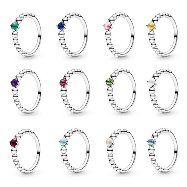 2021 Spring Pandora Ring 925 Sterling Silver Bead color Rings Original Fashion DIY Charms Jewelry For women Making