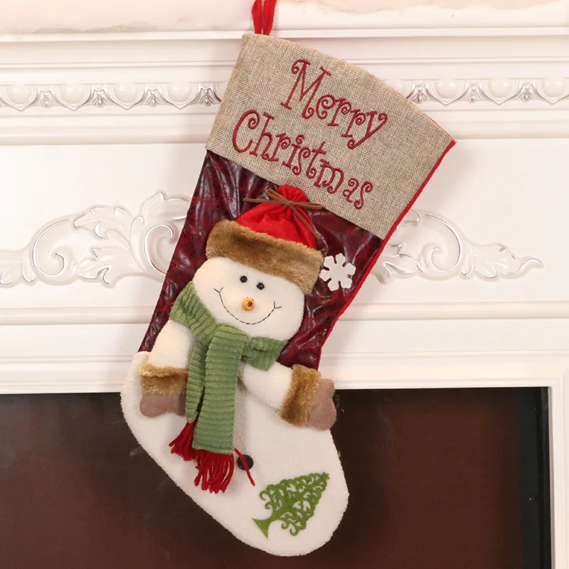 Decorazione natalizia Calze natalizie per bambini Borsa regalo Borsa di caramelle Borsa natalizia con pendente
