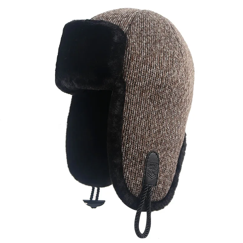 Rosja Ushanka Dziana Kapelusz Winter Dla Mężczyzn Grube Ciepłe Jesień Faux Futro Bombowce Termiczne Kapelusz Earflap Pilot Trapper Snow Cap