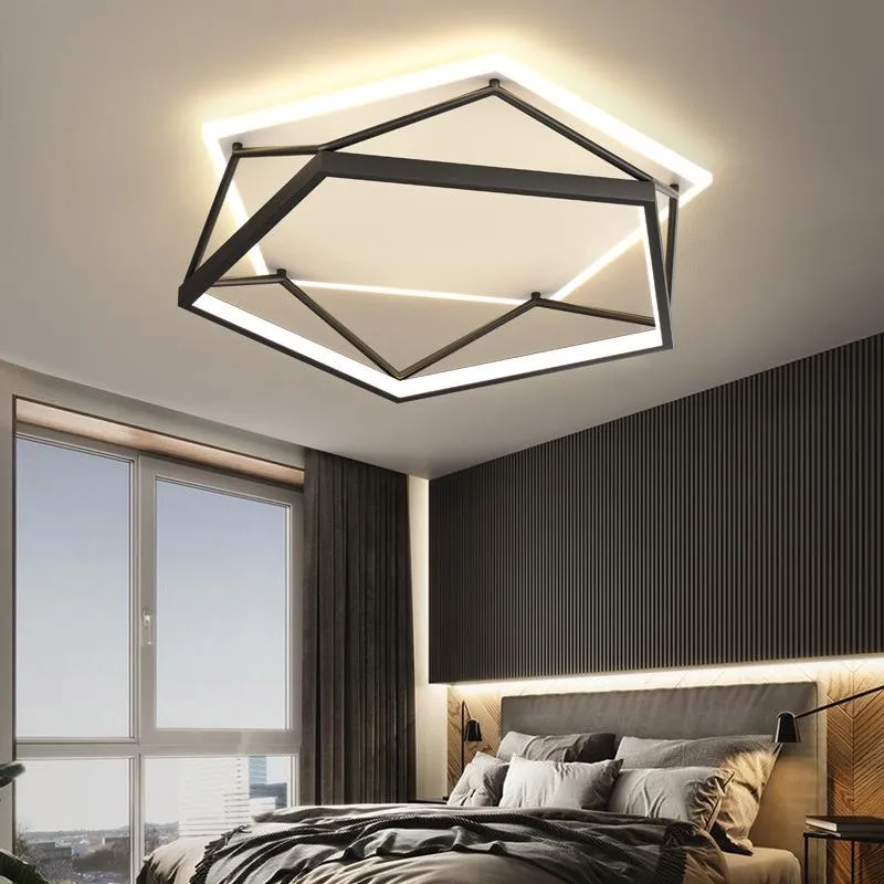 Люстры светодиодные люстра современный железный черный золотой потолочный светильник для гостиной спальня кухня с дистанционным управлением блестящими светильниками