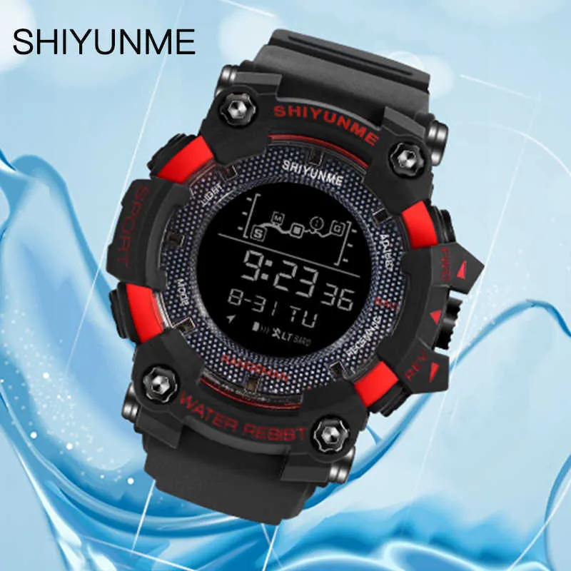 SHIYUNME Luminous Wojskowe zegarki Mężczyźni 30m Wodoodporna Shock Męskie Zegarki Sportowe LED Elektroniczny Zegarek Reloj Masculino G1022
