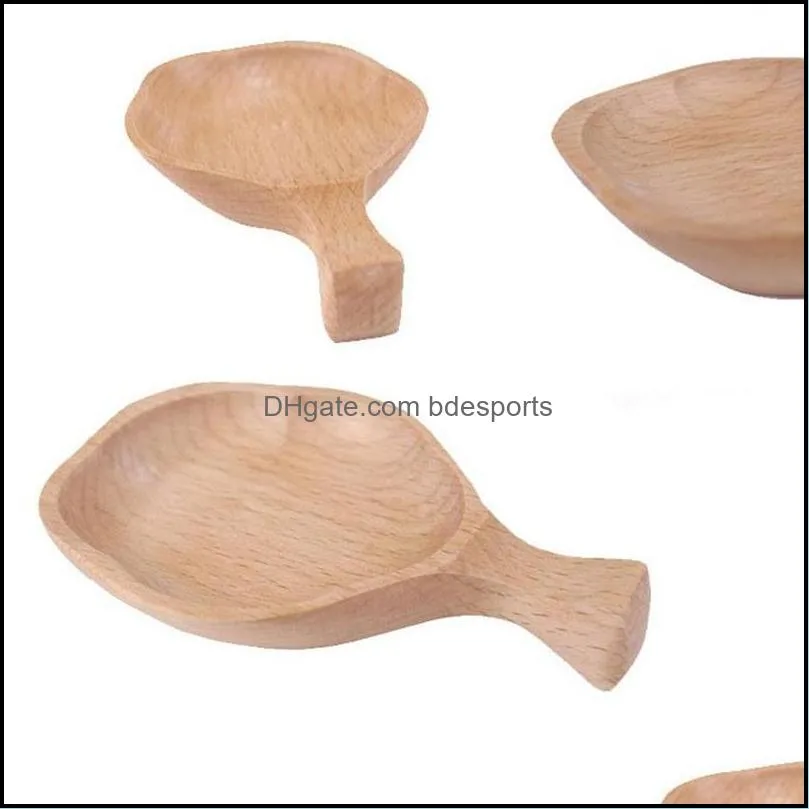 Flower Shape Wooden Seasoning Condiment Flavor Food Sauce Dish Plate for Party Kitchen Home F20174060