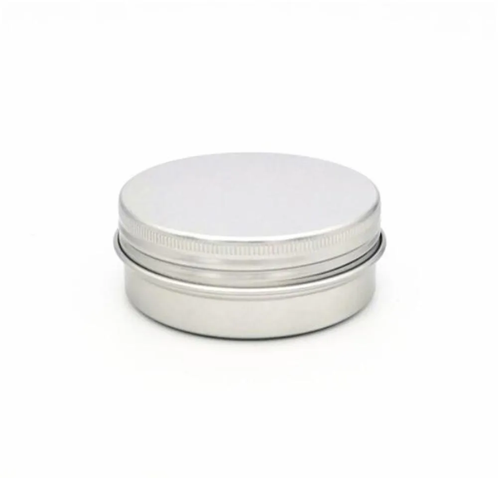 Wholesale Storage Boxes Bins Aluminum Round Cans with Lid, 2 Oz Metal Tins Food Candle Containers Screw Tops for Crafts, Storage, DIY Silver KD