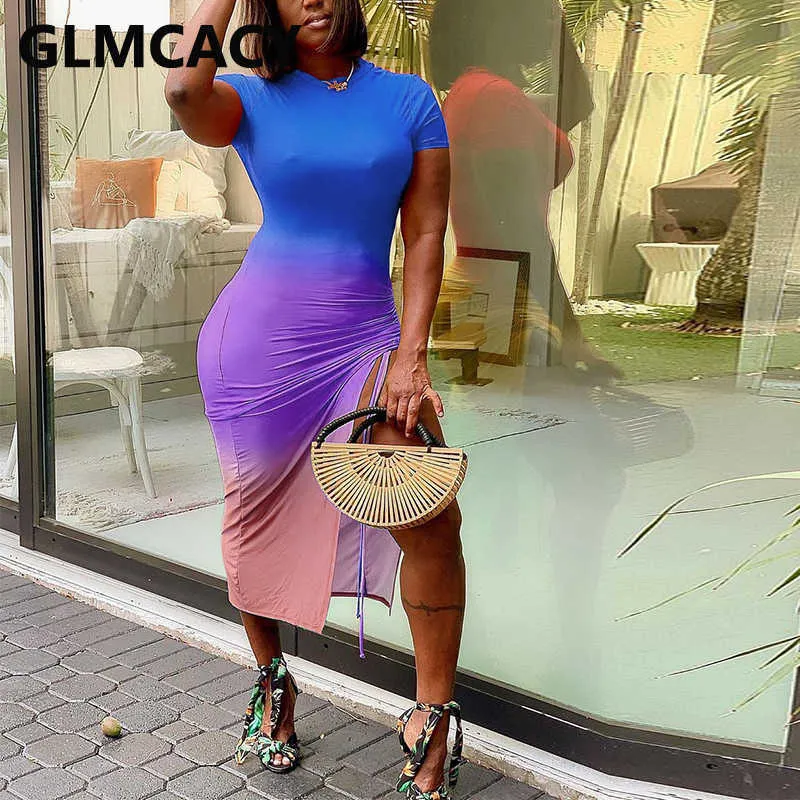 Ombre Bodycon Midi Dress - Chic Slit Design, Premium Quality! Shop Now from  Dhgate Basic & Casual Dresses - price 39.58