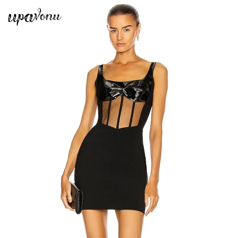 chinese dress ladies bellazair Hollow Outdoor Exposed Sneaky Design Tube Top Short Type Leather Skirt Black / M main image 1