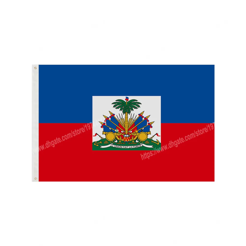 Haiti Flagi National Polyester Banner Latający 90 x 150 cm 3 * Flaga 5 stóp na całym świecie na całym świecie można dostosować
