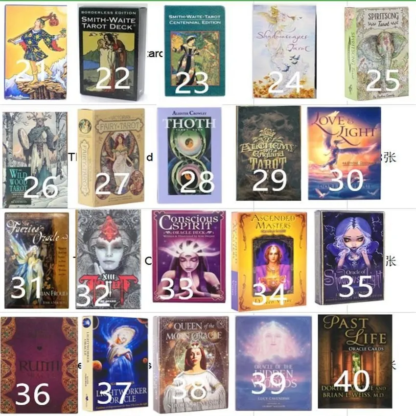 Card Games 220 Styles Tarots Witch Rider Smith Waite Shadowscapes Wild Tarot Deck Board Game Cards with Colorful Box English Version