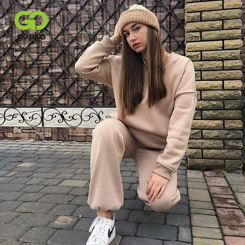 Women's Tracksuit Suit Sets Casual Plus Size Pullovers Pants Two Piece Set Women Sportswear Clothing Chandal Mujer Invierno 210714