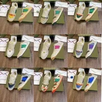 Designers Casual Shoes Italy Stripe Screener Shoes Do-old Dirty Sneakers Men Women Classic Green Red Leather Splicing Lace Up Rubber Shoe Luxury Top Quality