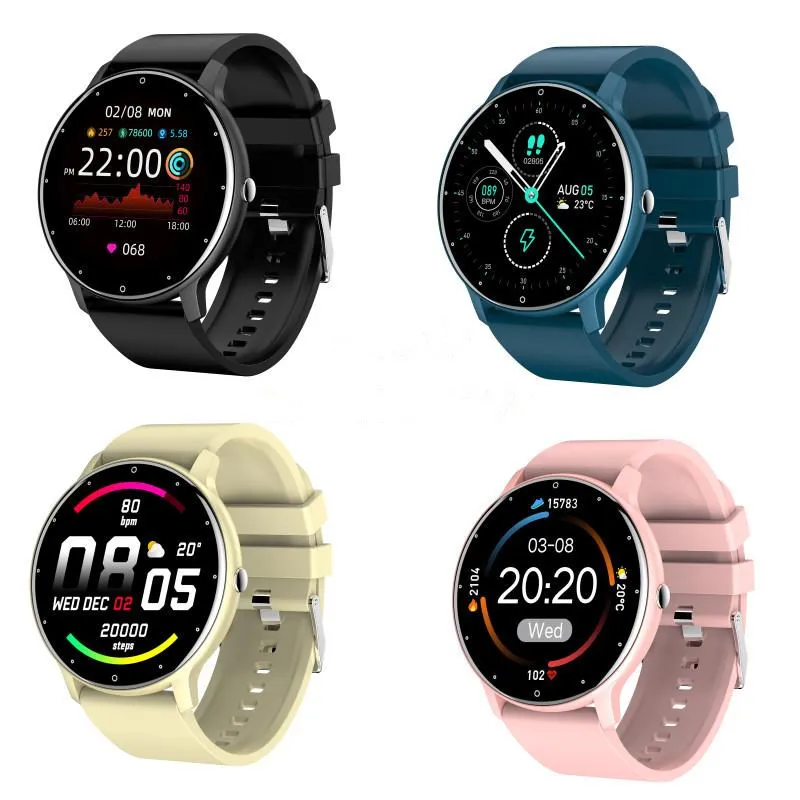 Reloj inteligente ZL02 de lujo para mujer y hombre con pantalla táctil completa, relojes deportivos para ejercicios IP67, pulsera Bluetooth resistente al agua para mujeres, reloj inteligente Android ios para hombres con caja al por menor