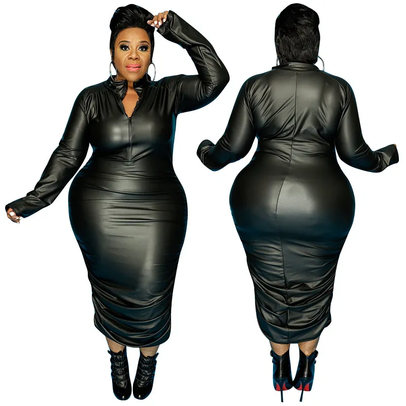 Robe en cuir grande taille best sale