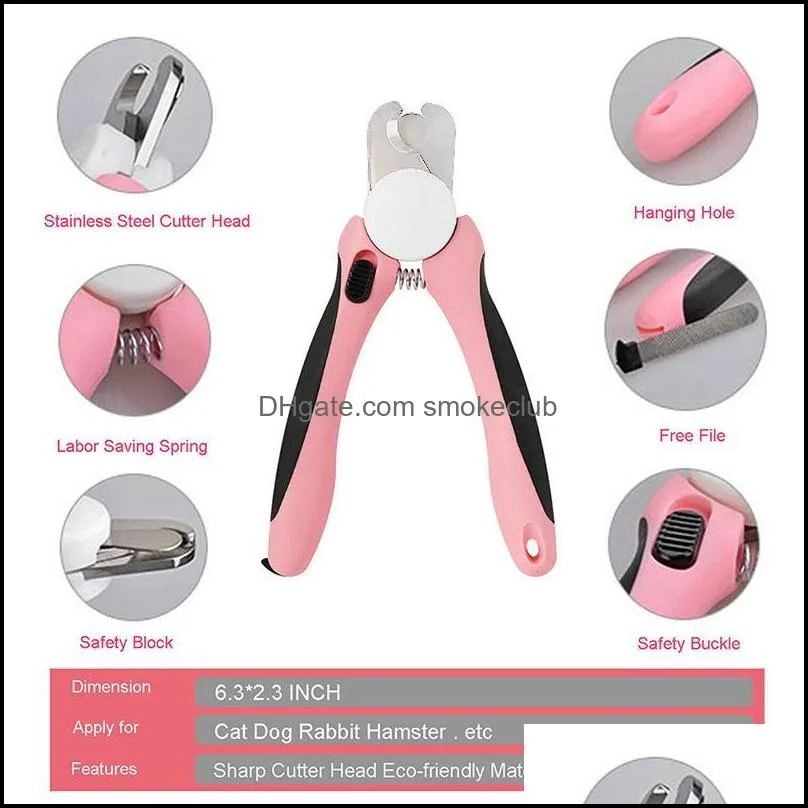 NewPet Nail Clipper Scissors Dog Cats Toe Claw Cutter Clippers for Cats Grooming Nailclippers with Protection Safety Lock and Nail File