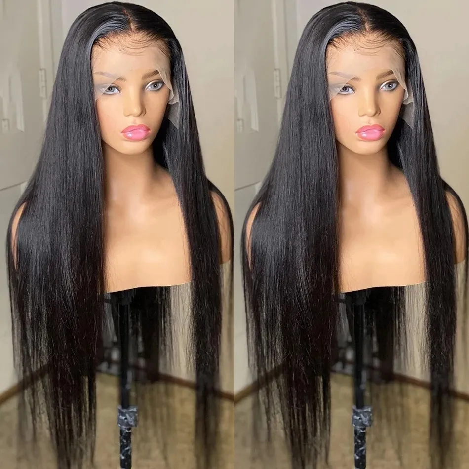 150% Remy Baby Hair 13x6 Transparente HD Lace Front Wig Bone Straight Human Hair Lace Frontal Wigs Brasileiro Straight 4x4 Lace Closure Wig