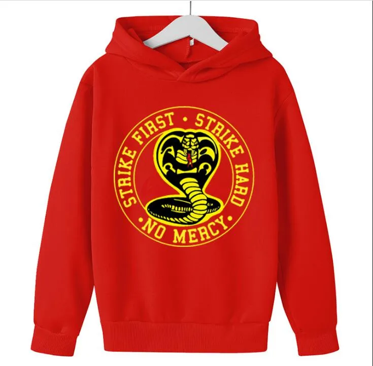 Animal Print Black Baby Hoodie For Kids Hip Hop Snake Cobra Kai