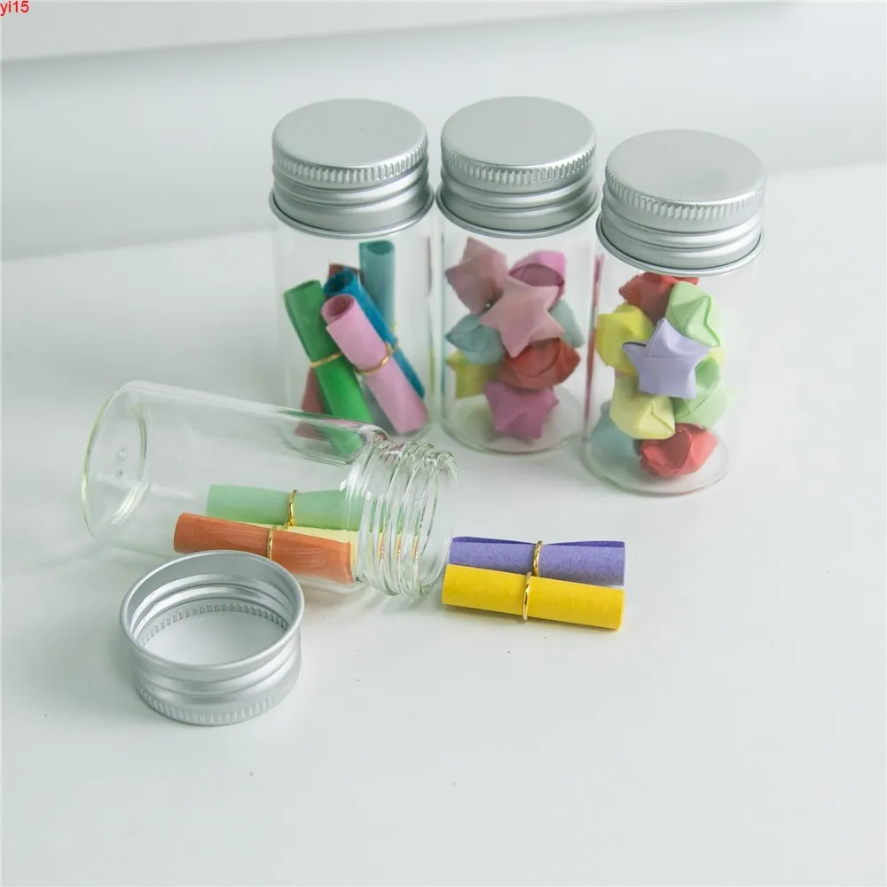 30 * 60 * 21mm 25ml glasflaskor Aluminiumlock Tomt transparent Clear Gift Wishing Jars 50PCSlotGood Qty