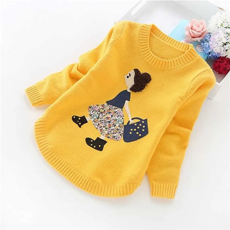 Vårhöst och vinterns tröjor Barnkläder 4-14 år Girls Sweater 211201