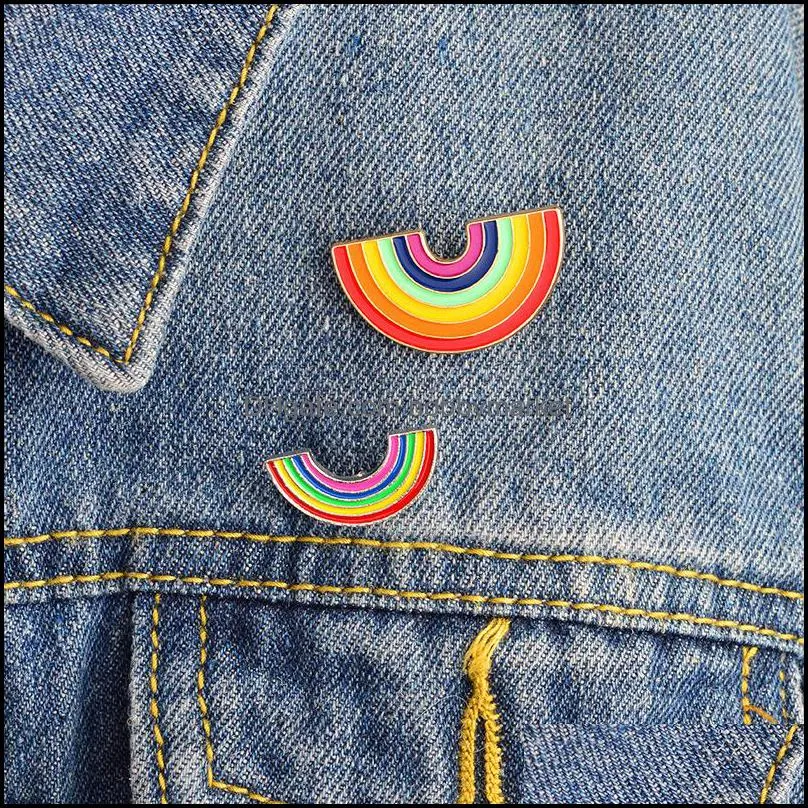 Cartoon Rainbow and Clouds Enamel Brooches For women Men Kid Collection Fashion Metal Lapel badge Brooch Pins Jewelry Gifts for