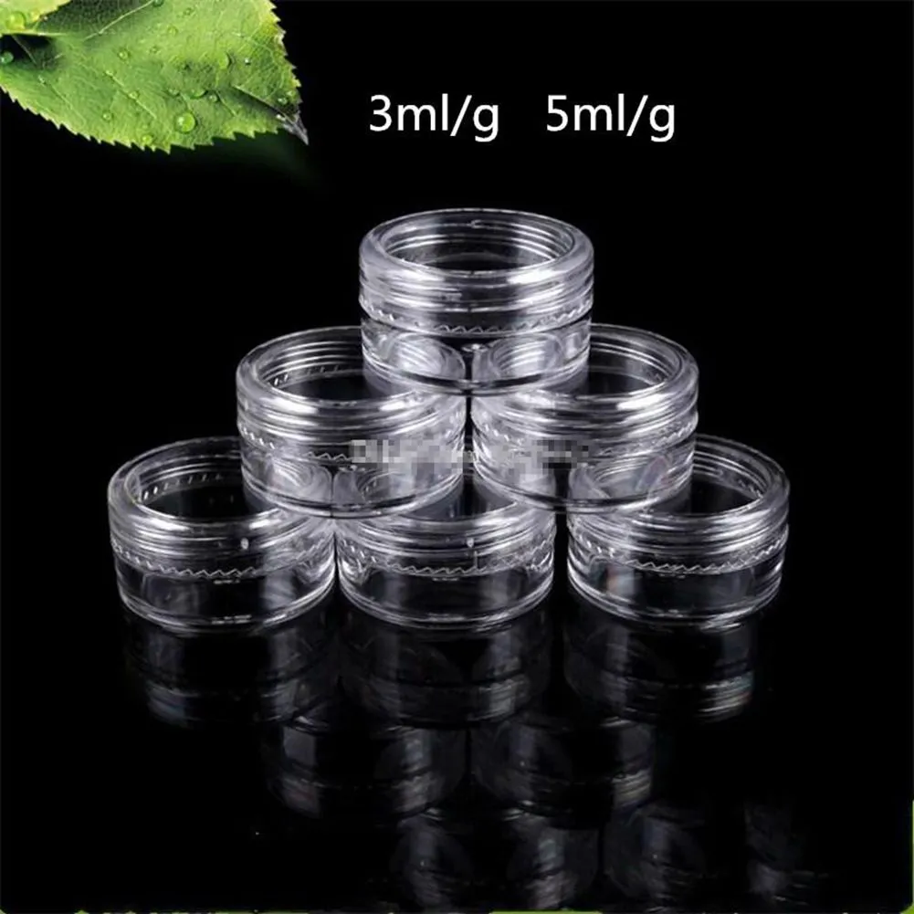 5ml Butelki do przechowywania Kopialnia Wyczyść Plastikowy Próbka Kosmetyczna Pojemnik Okrągły Pusty Plastic-Eye Case Case Case Cosmetical - Jar Containers Puste pudełko Opakowanie 500 sztuk