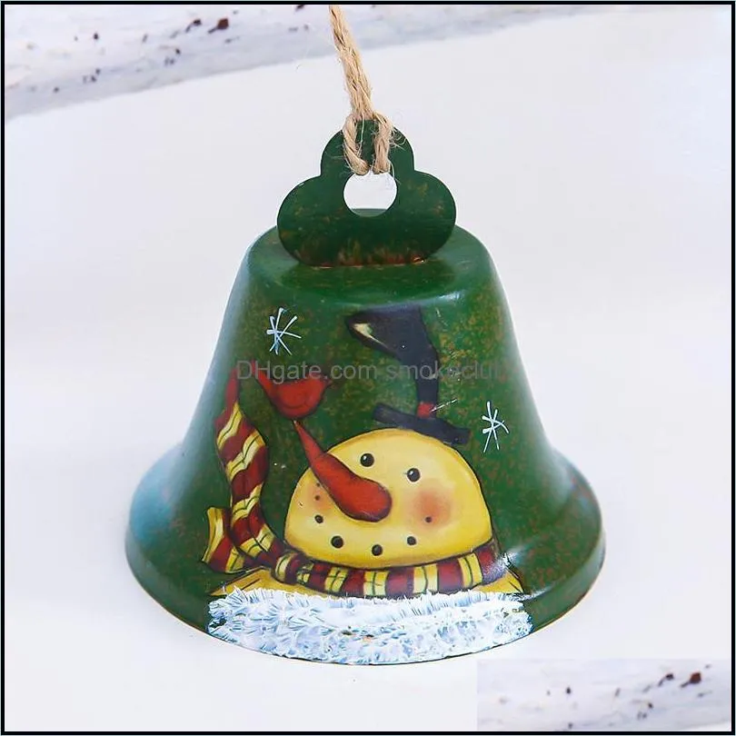 Christmas Decoration Wrought Iron Bell Santa Claus Snowman Bells Pendant Home Decor xmas Ornaments
