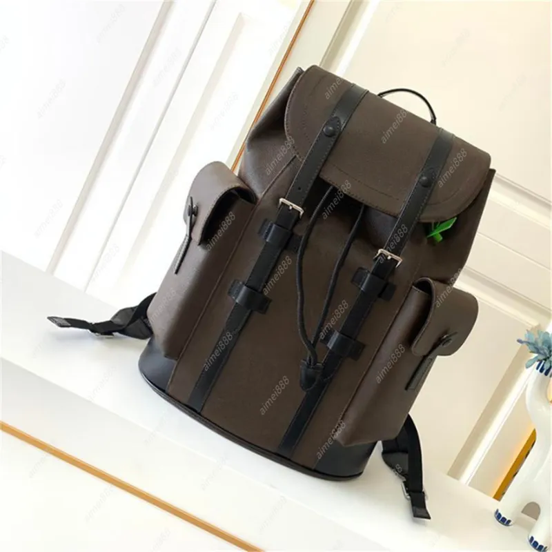 2021 Высококачественный кожаный рюкзак Christopher Luxurys Дизайнерский рюкзак Мужчины Женщины Классические цветы Плед Школьная сумка Сумка Назад pa273B