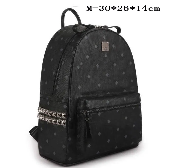 Lederen Handtassen Hoge Kwaliteit Mannen Dames School Rugzak Beroemde Rivet Afdrukken Rugzakken Designer Lady Bags Boy and Girl Back Pack