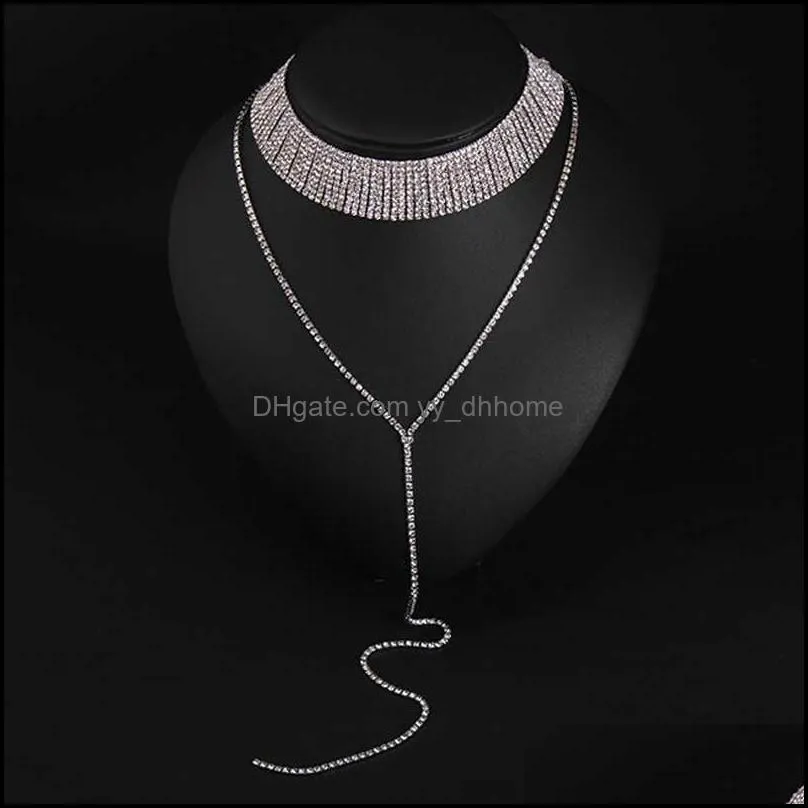 2019 New Selling Rhinestone Choker Crystal Gem Luxury Chokers Collar Chocker Chunky y Necklace Women Jewelry Accessories Gifts