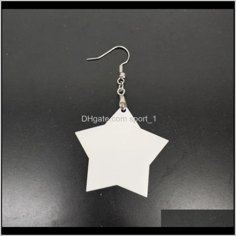 sublimation blank earrings 16 styles thermal transfer printing diy star heart flower leaf shaped diy earring gift party favors