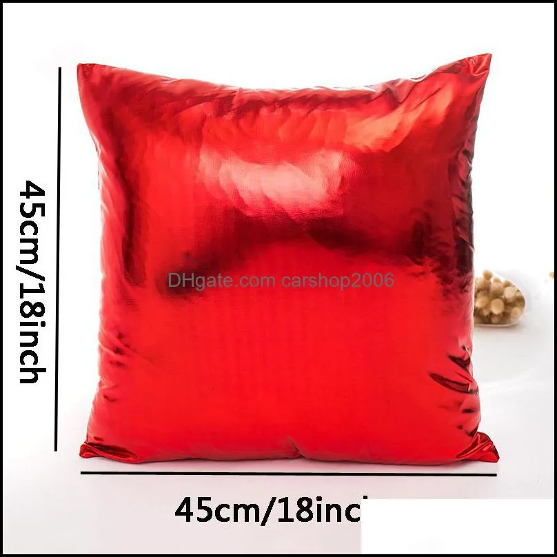 45*45cm Shining Pillow Cushion Cover Foil Gold Silver Pillow Cover Pillowcase Christmas Party Home Decorative Sofa Pillow Case DBC