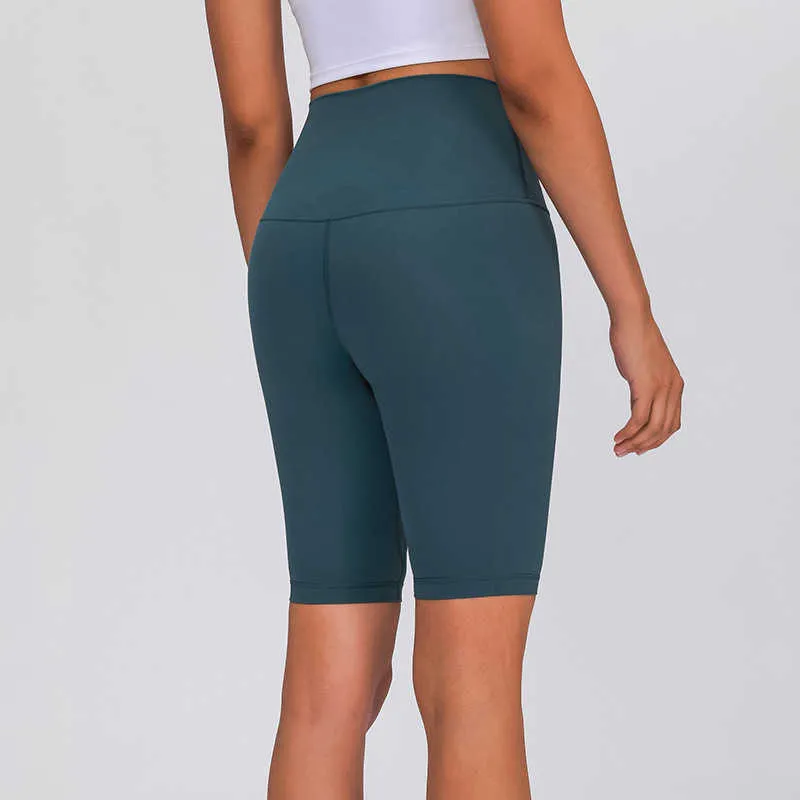 L-40 Yoga-Shorts mit hohem Bund, nacktes Gefühl, elastisches Sportbekleidungs-Outfit, Damen-Laufsport-Tight, Fünf-Punkte-Hose, Fitness, schmale Passform, kurz