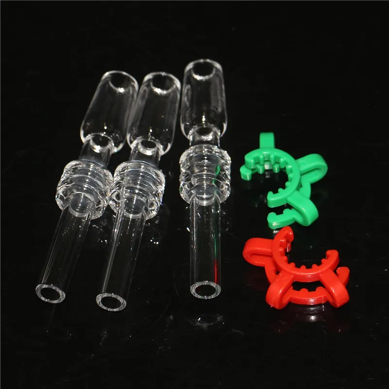 Embouts de quartz avec clips Keck en plastique Accessoires pour fumeurs 10mm 14mm 18mm embouts en titane nectar Verre Dab Oil Rigs