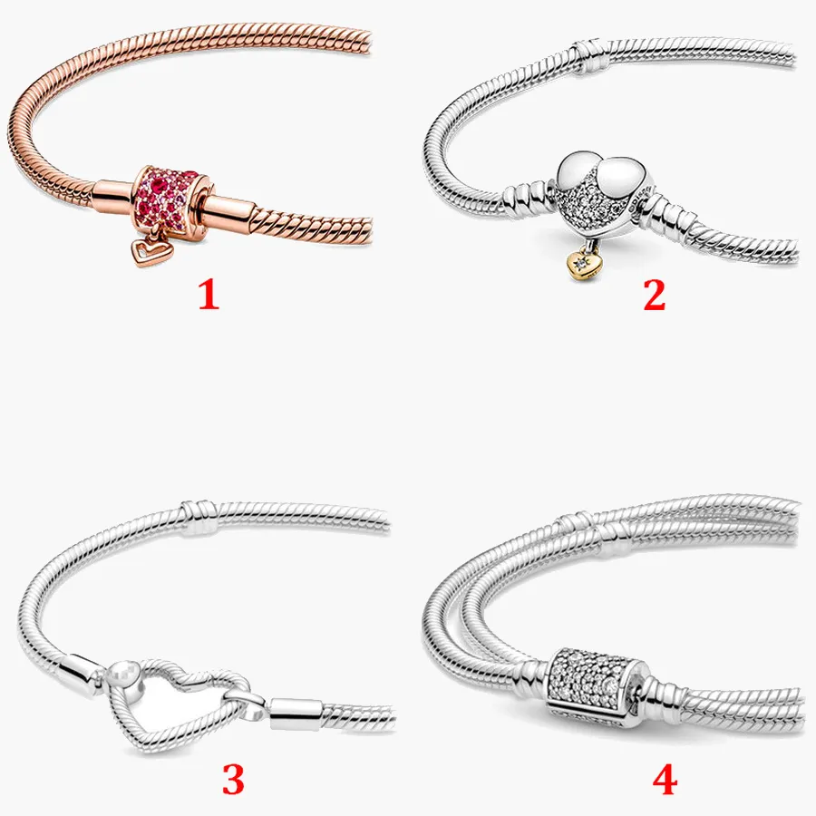 Jóias fina autêntica 925 esterlina prata bead encaixe pandora charme pulseiras tanabata valentine novo pintado à mão amor snake cadeia de segurança pingente diy pérolas