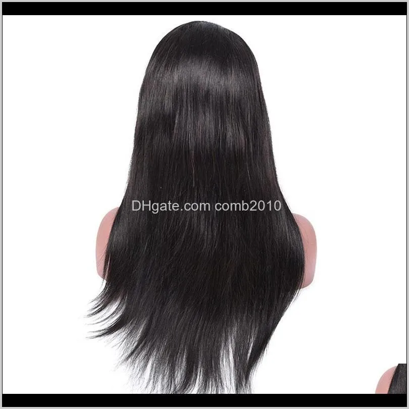 silky straight lace front wig brazilian virgin human hair 360 full lace wigs for women natural color