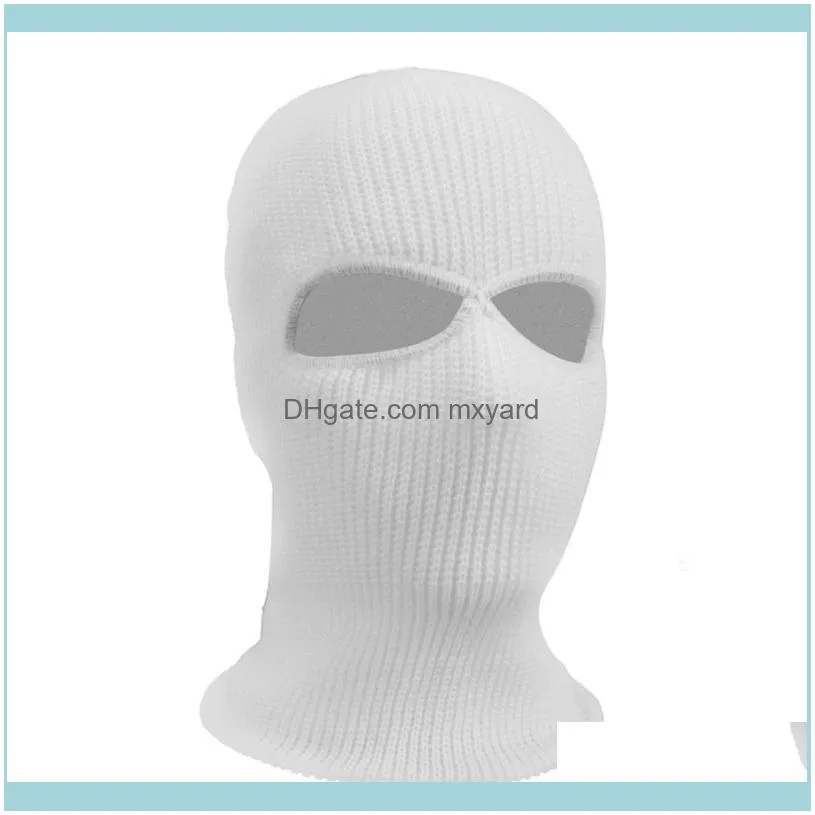 Beanies 2-Hole Knit Ski Mask Balaclava Hat Winter Full Face Cover Neck Gaiter Beanie Cap XX9D