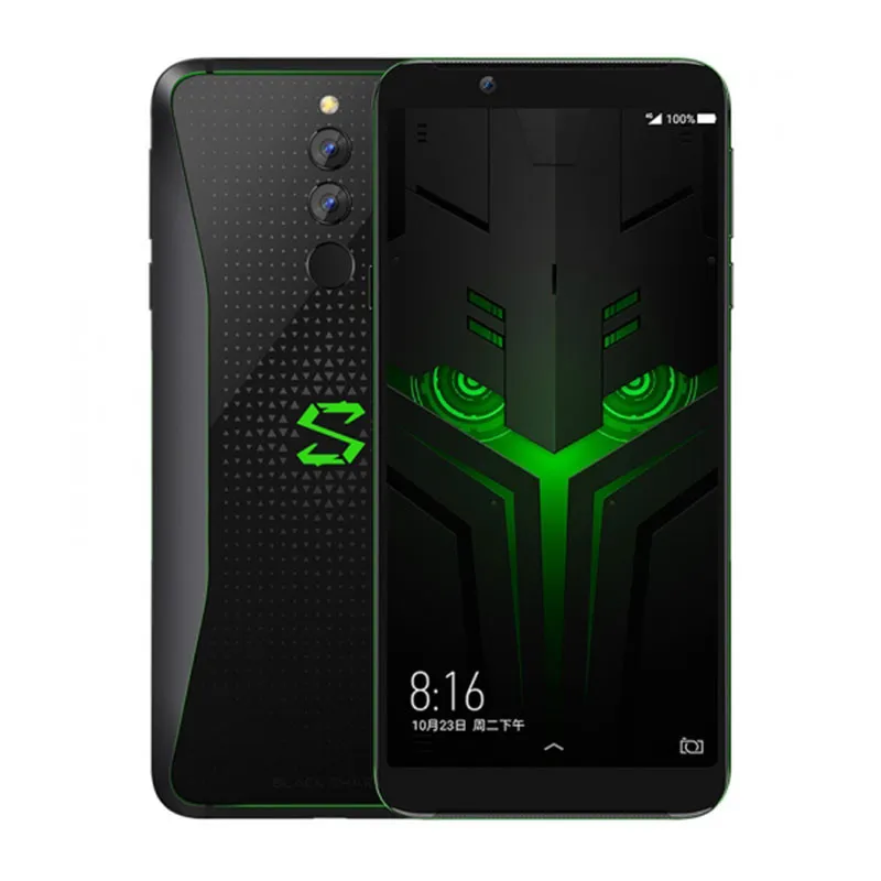 オリジナルブラックサメHelo 4G LTE携帯電話ゲーム10GB RAM 256GB ROM Snapdragon 845オクタコアAndroid 6.01インチ20.0mp OTGフィンガープリントIDスマート携帯電話