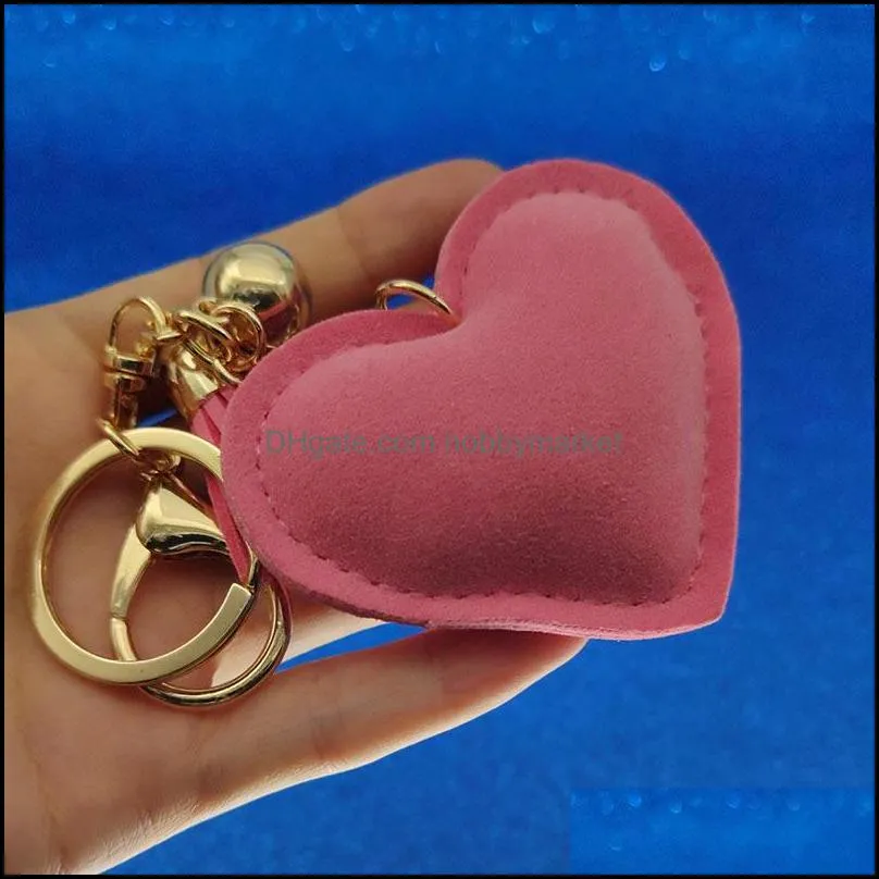 Gold Crystal Heart Keychain Tassel Charm Carabiner Keychain Key Rings Holder Bag Hangs Fashion keyring Jewelry hot sale Will and Sandy