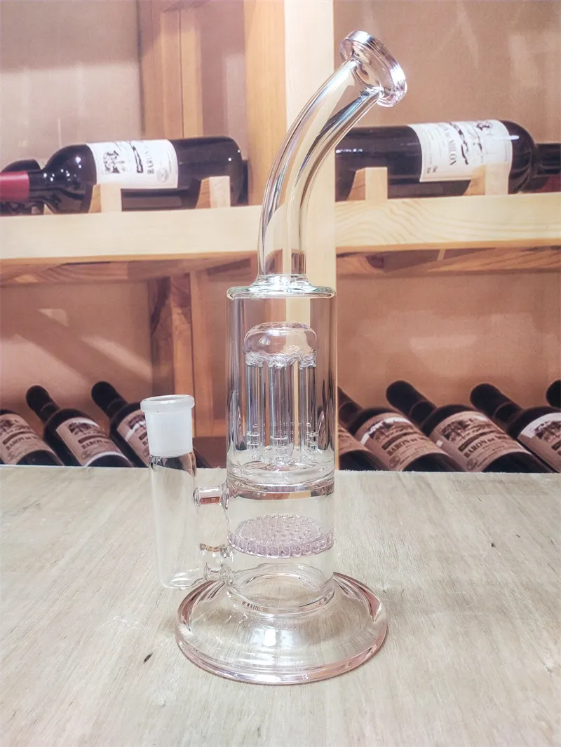 10.6 Inch Pink Glass Water Pipe Bong Hookah Pipes Bongs Tobacco Smoking Bubbler Smoke Pipes Bongs Bottles Dab Rig