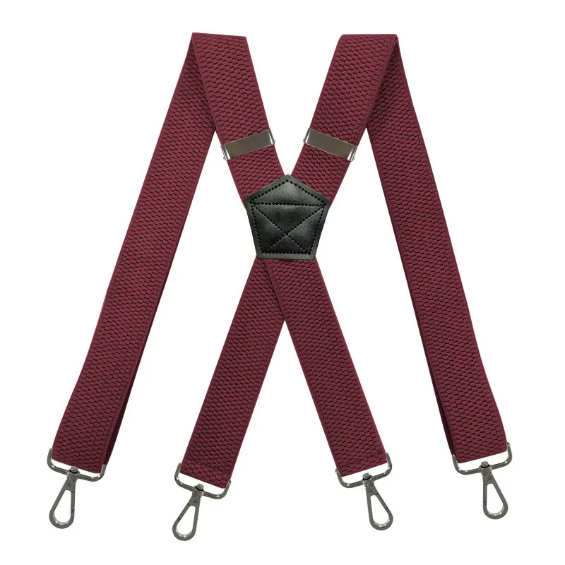 Suspenders with Swivel Hooks for Men Work Heavy Duty Y Back 14inch Wide Adjustable Elastic Jeans Trouser Braces Belt Loop Strap