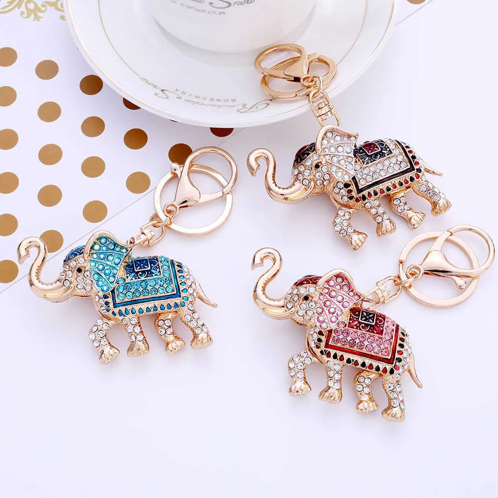 XDPQQ Europe and America new key pendant rhinestone elephant bag popular pendant birthday party gift G1019