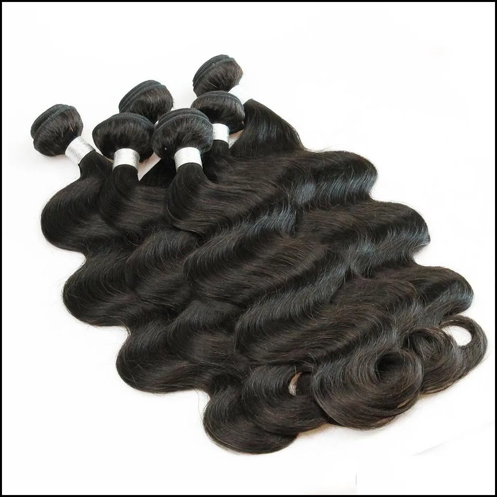 Hair Wefts Extensions Produkter 1KG Partihandel 10 Bundlar Virgin Indian Weave Rak kropp Djup Curly Natural Brown Färg Obehandlad Human 1