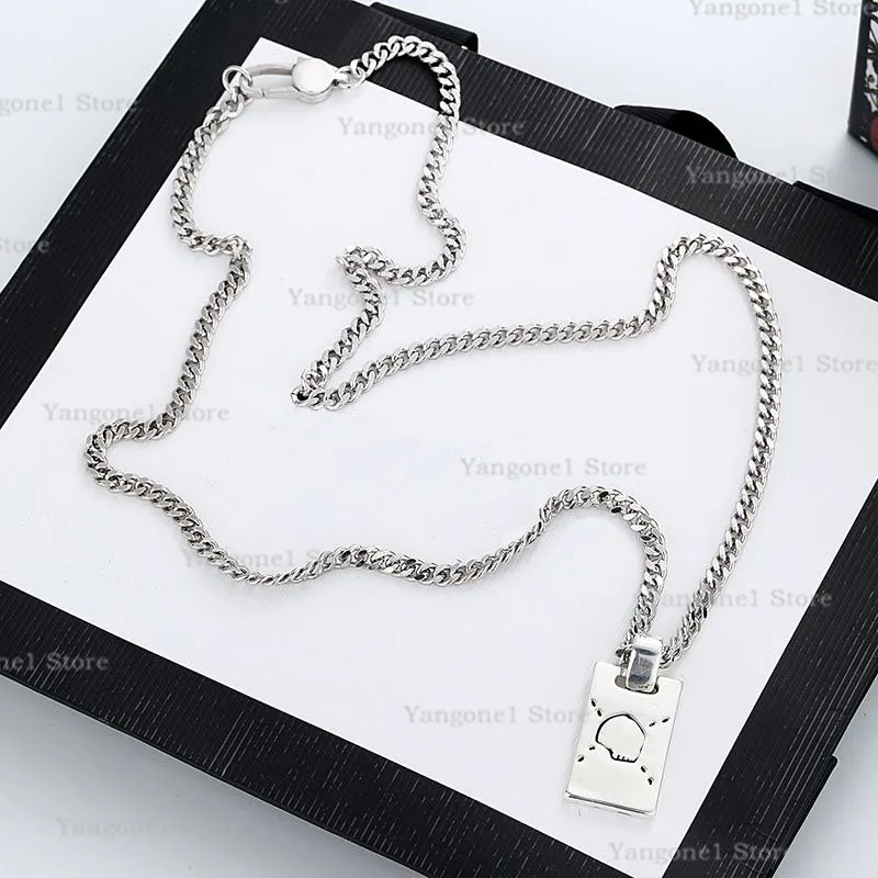 2022 Luxury Retro Skull Letter men's and women's pendant necklaces fashion designer Hip Hop stainless steel necklace Sweater Chain man's Valentine's day gifts