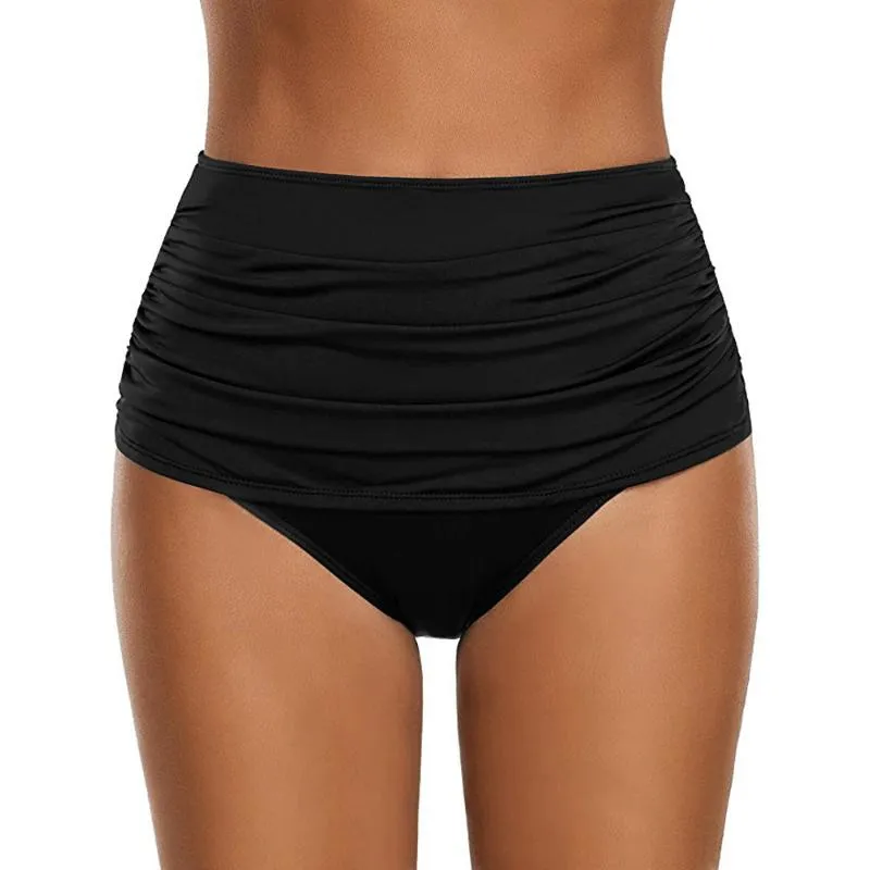 Costume da bagno da donna a vita alta, fondo da bagno, bikini con volant, tankini, slip da bagno, pantaloni taglie forti, pantaloni alla moda