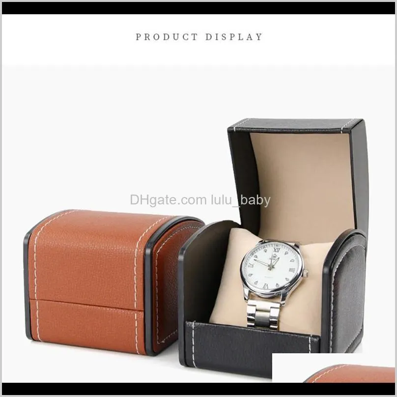  3 colors watches box pu leather arc watch display case jewelry holder storage box single slot gifts case