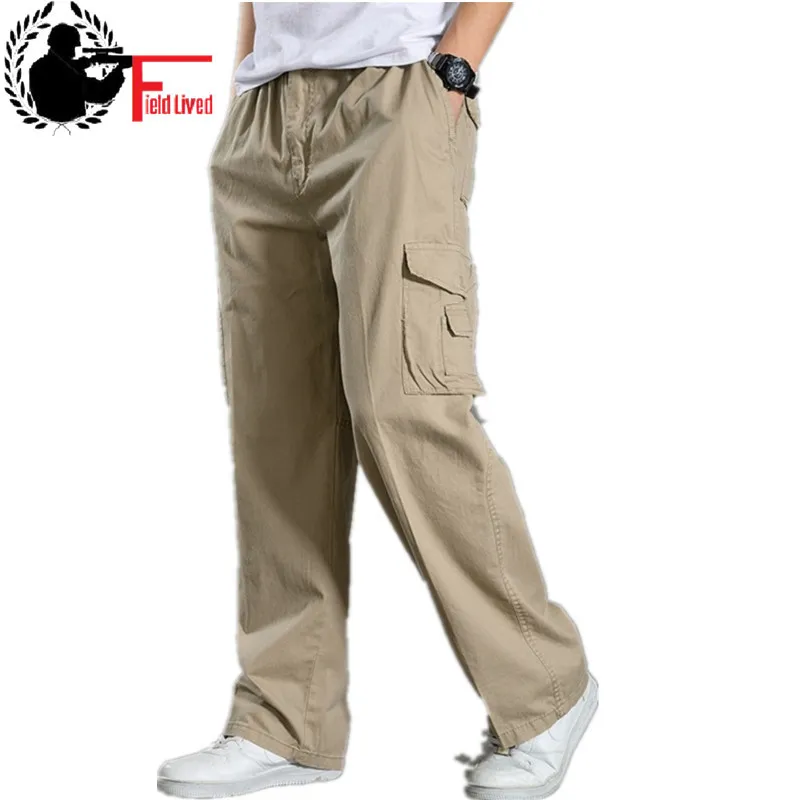 Hommes Vêtements de travail Pantalons Cargo Mâle Plus Taille 4XL 5XL 6XL Armée Vert Taille élastique Large Jambe Grand Pantalon Tactique Workman Jogger 210518