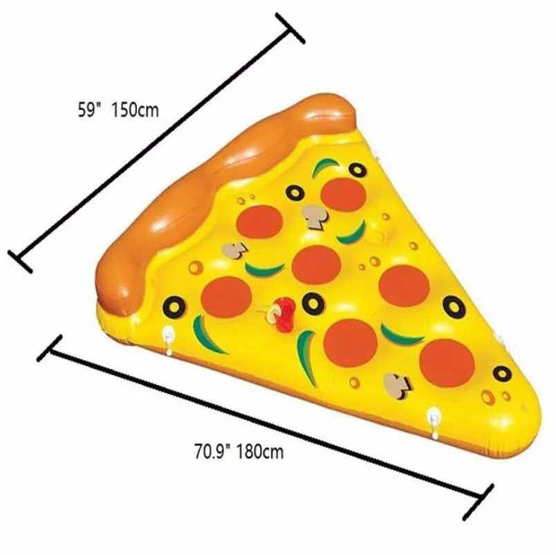 Materasso gonfiabile per pizza Piscina galleggiante gigante tubi da bagno aria acqua Letto Zattera Galleggianti in PVC Pizze Lettino all'ingrosso