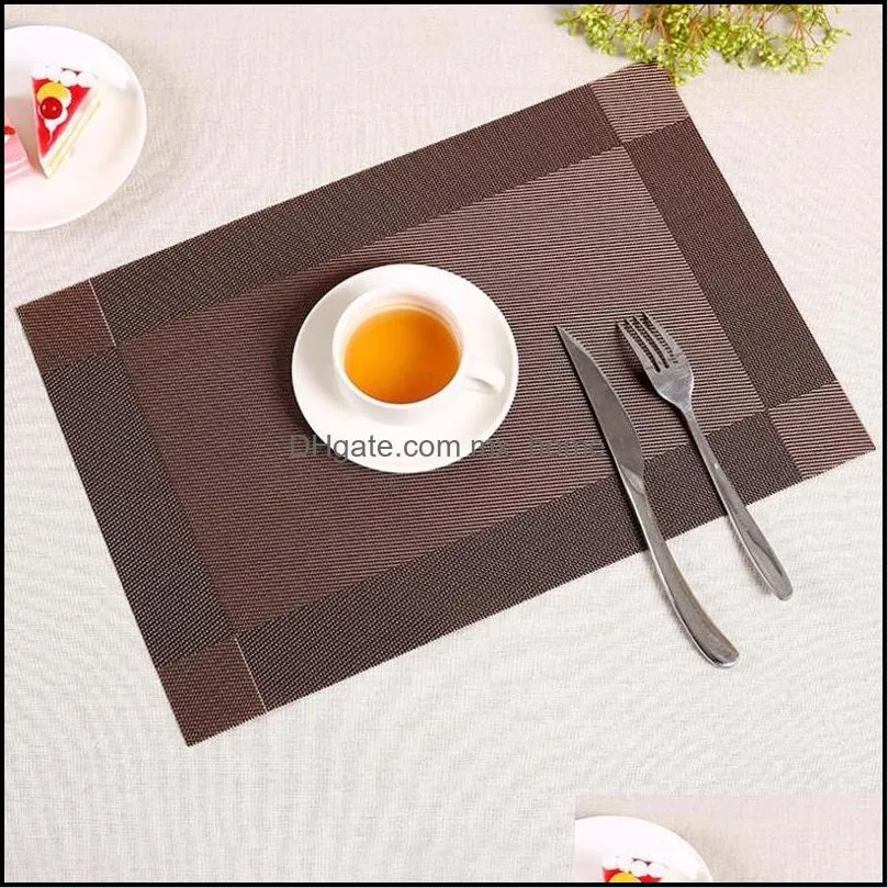 1PC 6 colors PVC kitchen dinning bamboo table Placemats Table cloth mat manteles individuales doilies cup mats coaster pad