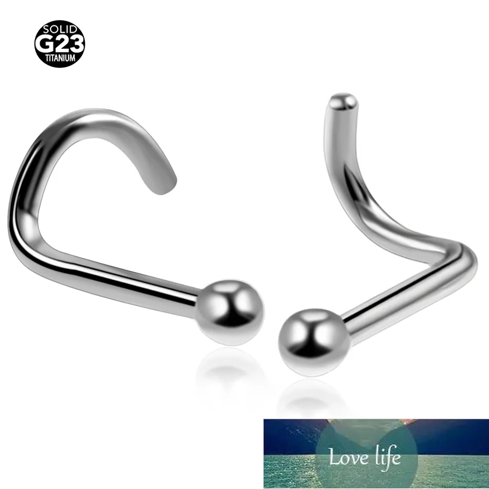 10pcs / 20pcs / 50pcs G23 Titan näsa Stud piercing örhängen anodiserade näsborre piercingar 18g 20g näsa ringar nariz piercing smycken fabrik pris expert design kvalitet