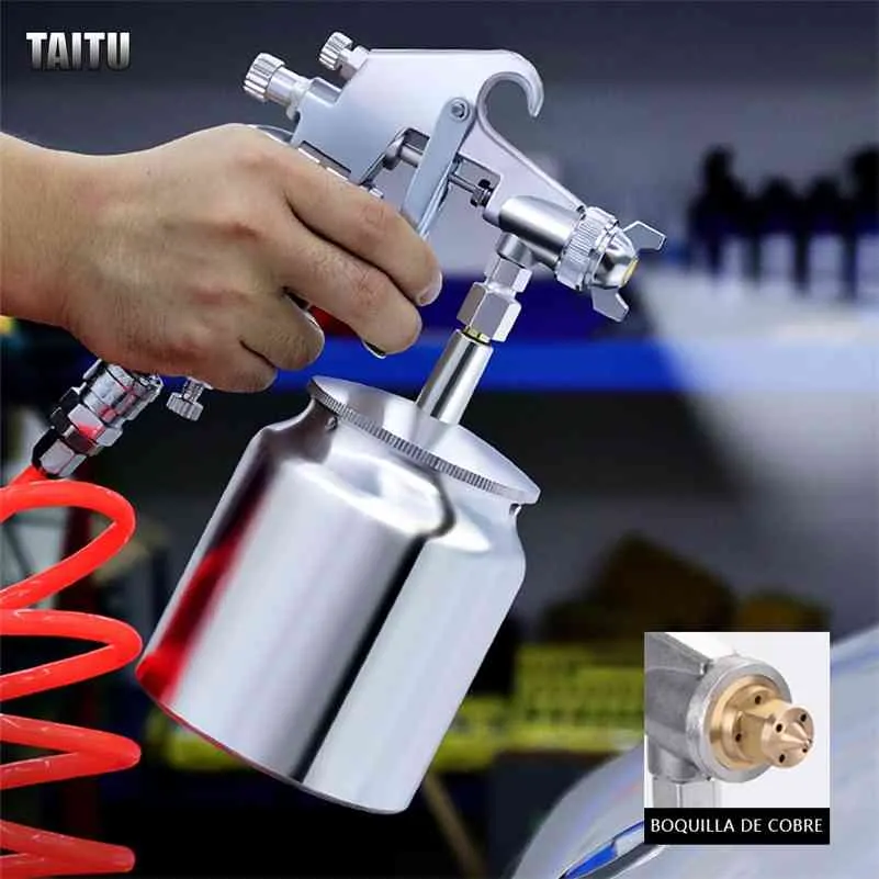 Taitu 400 ml / 700ml Spuitpistool Professionele Pneumatische Airbrush Spuit Legering Schilderverstuiver Tool met Hopper voor het schilderen 210719