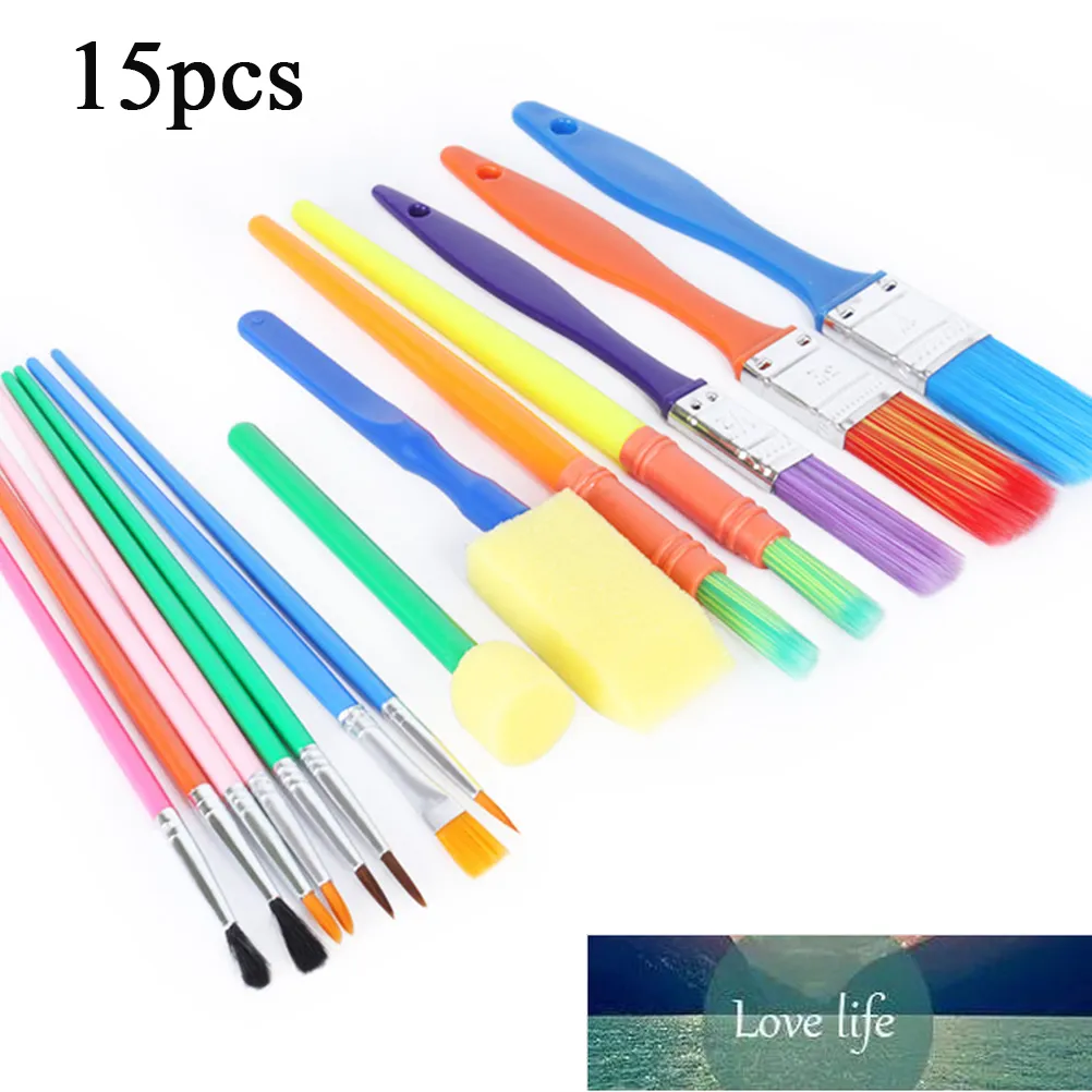 15pcs Kids Art And Craft Painting Drawing Tools Mini Sponge Brush Set Painting Brush Set Fun Kits Early DIY Learning For Artists Factory price expert design Quality